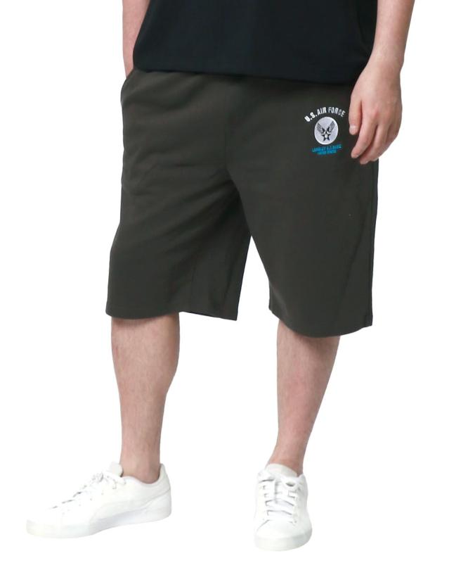 [エムアールユー] ショートパンツ メンズ ハーフパンツ M L LL 3L 4L 5L スウェット ワンポイント 刺繍