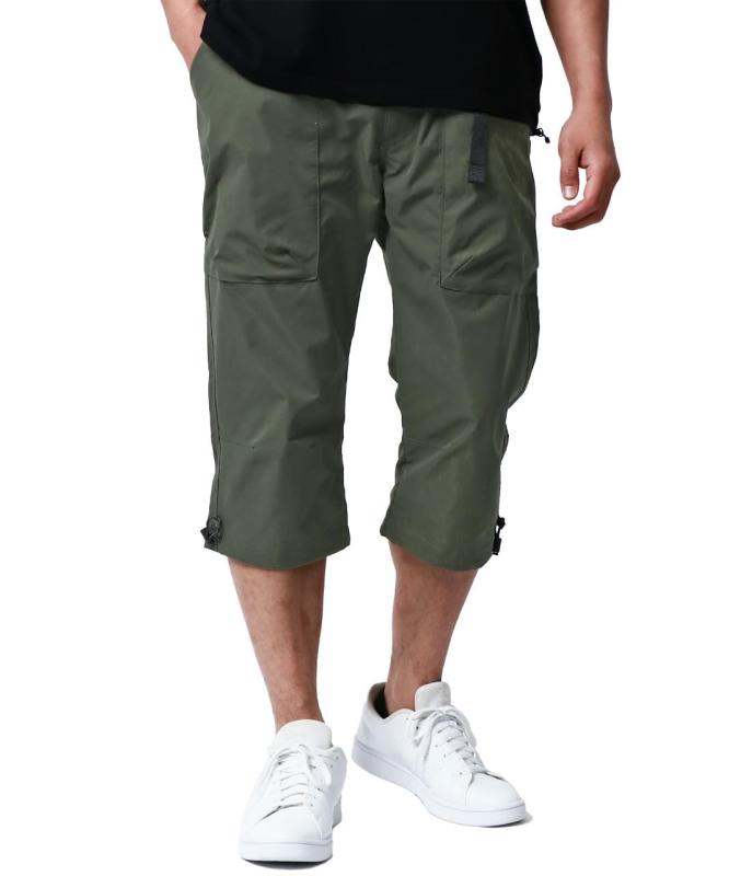 [エムアールユー] カーゴパンツ メンズ 7分丈 ハーフパンツ ストレッチ ショートパンツ ドライ UVカット 撥水 クロップドパンツ