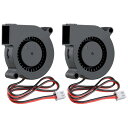 GDSTIME 2pcs 50mmx15mm 12V 24V DC 冷却ファン 排気ファン 送風機 小型 ミニ 扇風機 3Dプリンター用