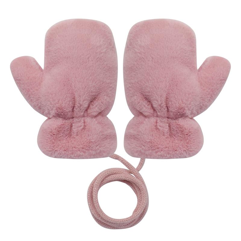 [LYING] ベビー ミトン 冬 キッズ手袋 子供グローブ あったか ふわふわ 厚手 防寒 保温 1-5歳 紐付き ベビー手袋 女の子 男の子 通学 通園 グローブ 秋冬 無地 暖かい ミトン手袋 子ども 幼児 ア