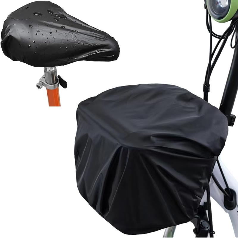 自転車カゴカバー 自転車サドルレインカバー 自転車カバー 防雨 防塵 大容量 カゴカバー 前後兼用 取り付け簡単 雨 通勤自転車用 カゴ カバー