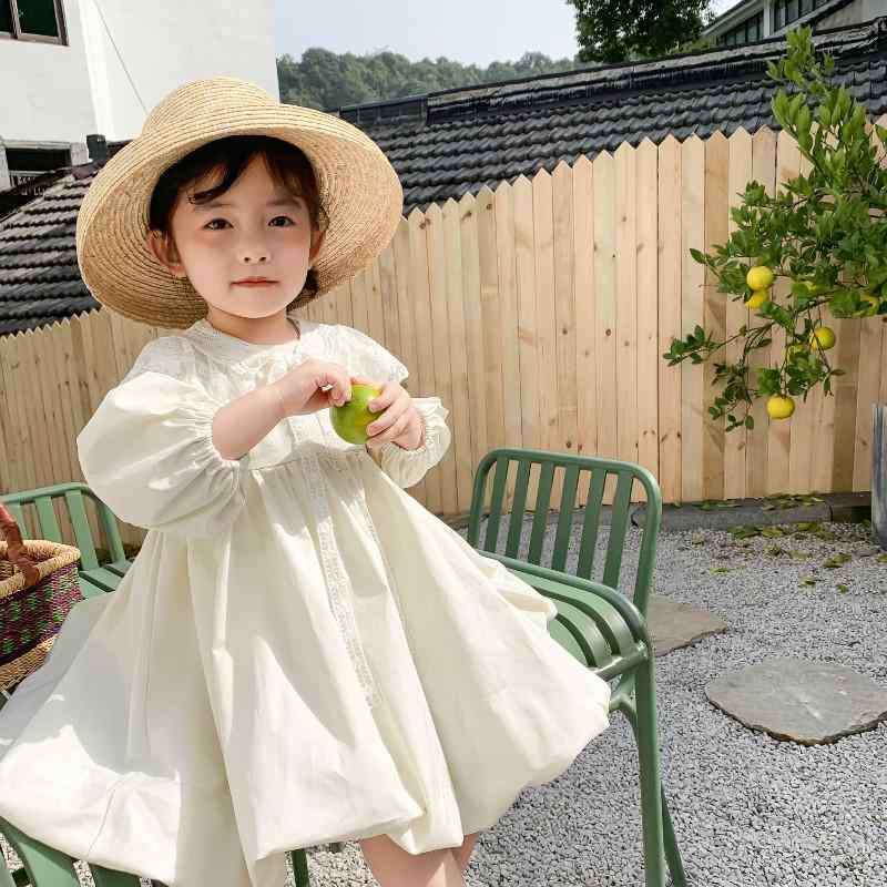 ・カテゴリ: 童スカート・スタイル: 韓国版・主な素材: 綿100%・袖丈: 長袖・柄: 無地・カラー展開: 米色・サイズ展開: 80cm、90cm、100cm、110cm、120cm・要素: レース・スカートタイプ: ワンピース・裾スタイル: プリンセス・裏地素材: 綿100%・生地加工: 柔軟処理・対象年齢: 1~3歳・対象身長: 80~100cm