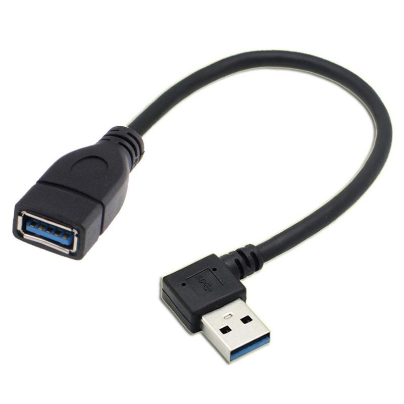 CY USB 3.0タイプAオス-USB 3.0タイプAメス延長ケーブル20cm 5Gbps 90度左角度
