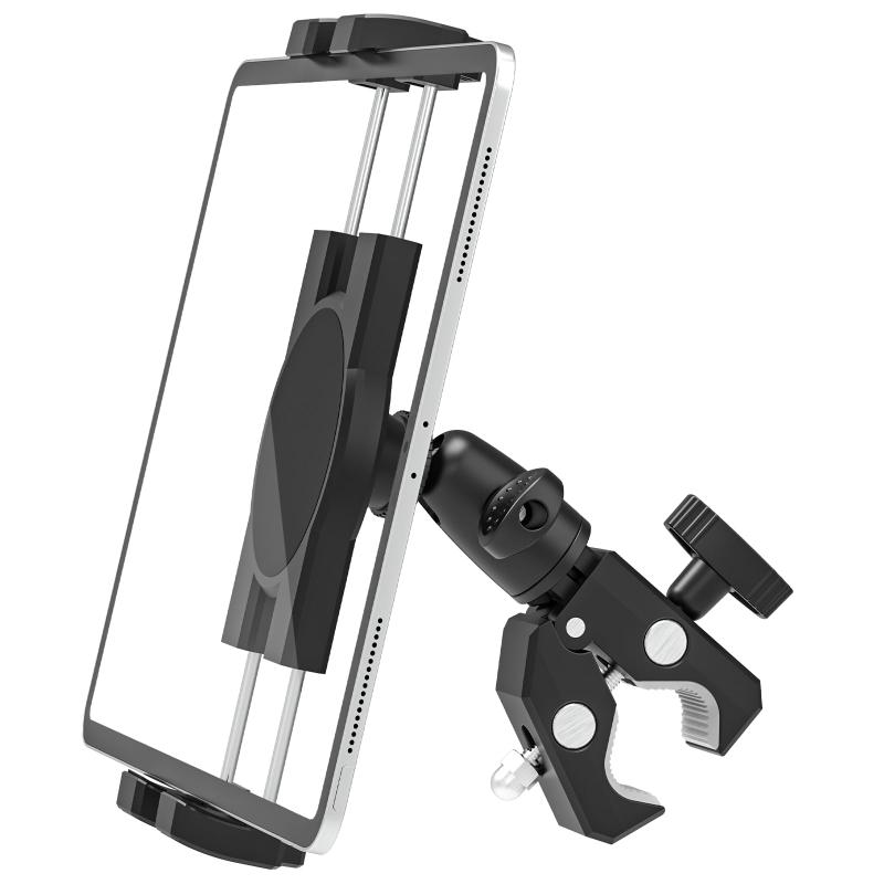 Phichy フィットネスバイク取付 タブレット ホルダー【1/4インチネジ ボール雲台 アルミ合金製】パイプ..