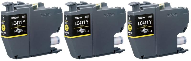 ブラザー工業 LC411Y 純正 インクカートリッジ（ イエロー ）3本セット