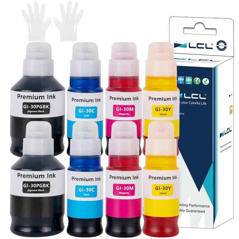 LCL Canon用 キャノン用 GI-30 GI-30PGBK GI-30BK GI-30C GI-30M GI-30Y （2*4色セット 2BK 顔料 170ML 2C/2M/2Y 染料 70ML） 互換インクボトル 対応機種：G5030/G6030