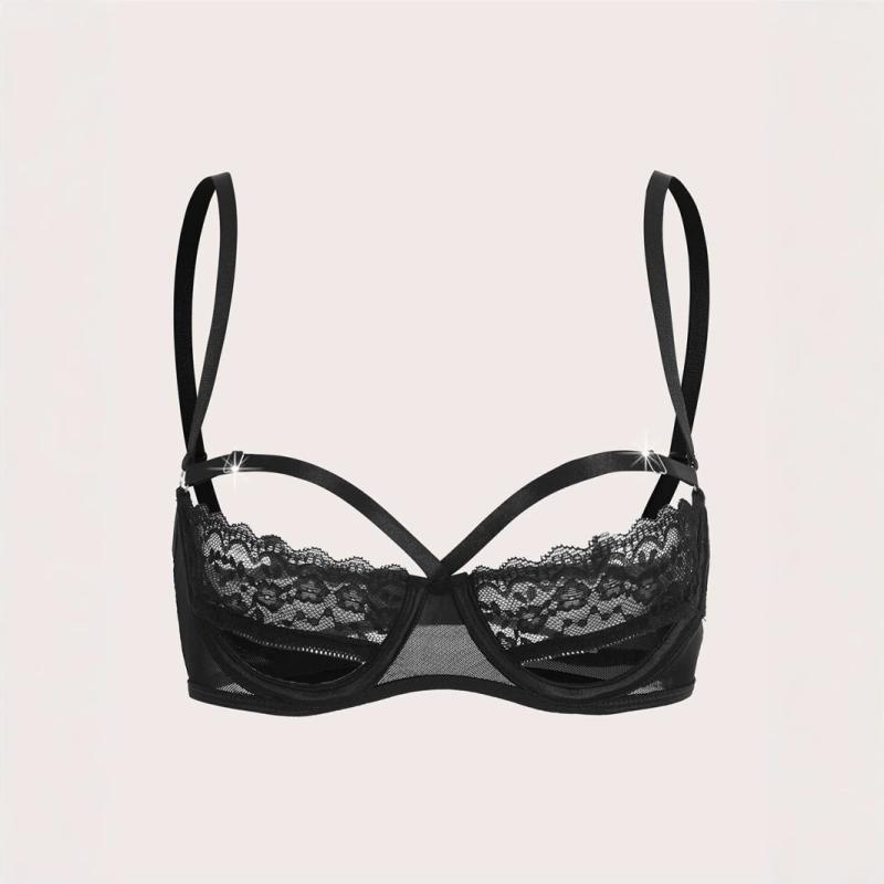 Shirts, T-Shirts - トップス レディース 吊り紐キャミソール レース 花辺 セクシー クロップド バックレス 切り替え デザイン ポリエステル ストレッチ 素材 赤 黒 組み合わせ ライトブルー ピンク ブラック ホワイト イエロー カラーバリエーション タイトフィット 肩