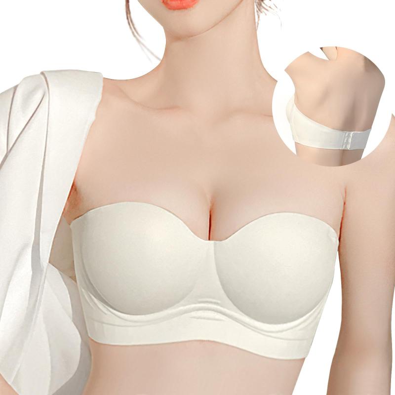 [AOY] ストラップレスブラ チューブトップ 【激しい動い時でもズレにくい・綺麗なバストライン】 滑り止めデザイン 脇高 美胸 肌に優しい 締めけ感ゼロ 着け心地良し 高弾性 通気性 取り外