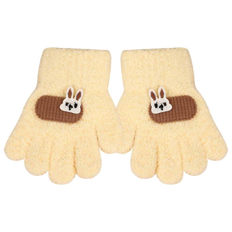 [ANNGEBALY] ベビーグニット手袋 赤ちゃん 5本指 グローブ 子供用手袋 キッズ あったか手袋 男の子 女の子 1-3歳 冬物 防寒 保温 ボア付き 可愛い お出かけ 通園 男女兼用