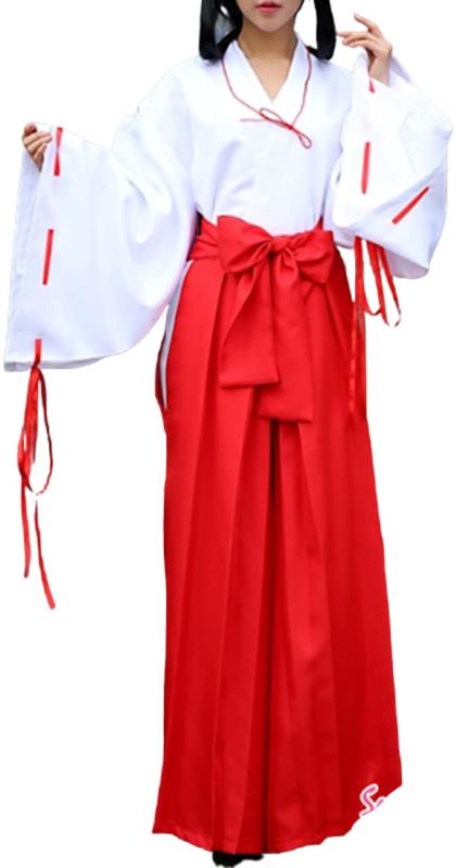 [レディレイジー] Lady Lazy 巫女 コスプレ 袴 セット 赤 ロング フリーサイズ