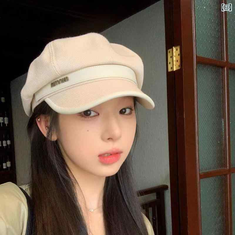 ベレー帽 女性用 秋冬 黒 保暖 防風 遮陽 ポリエステル 丸頂 曲檐 英文字母 百搭 優雅 休間 ファッション OL シンプル 高級感 ファッション通勤 復古 画家風 イングランド風 八角帽 麦わら帽子風 キャップ ハット カジュアルスタイル 日常使い