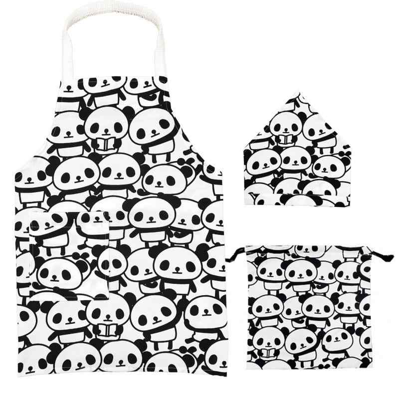 【ストリームマーケット】キッズ エプロン 三角巾 巾着袋 3点セット｜子供用エプロン 男の子 女の子 110cm 130cm 保育園 幼稚園 小学校 お手伝い 給食 クッキング おしゃれ かわいい EP-066SET