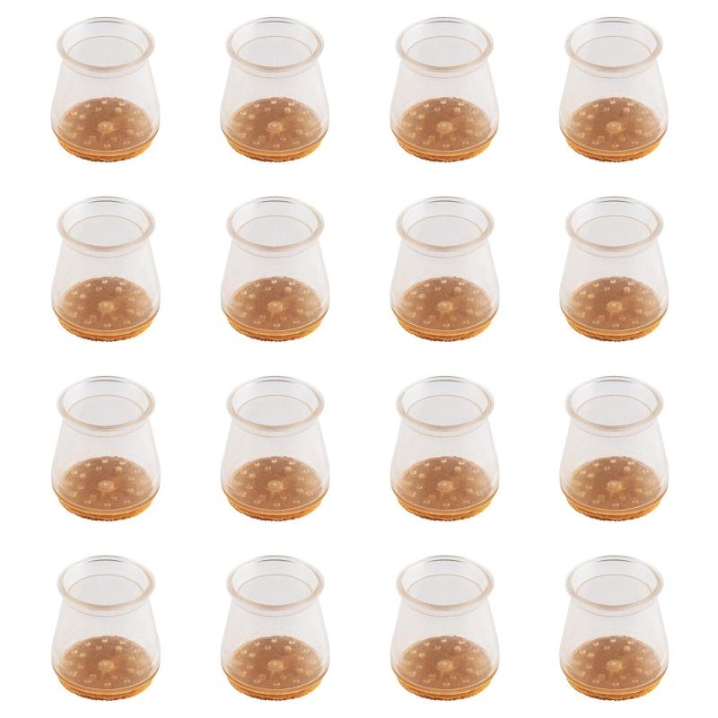 コモライフ 椅子脚カバー クリア (16個入) イス足カバー 椅子の脚カバー 椅子脚キャップ フローリング ..