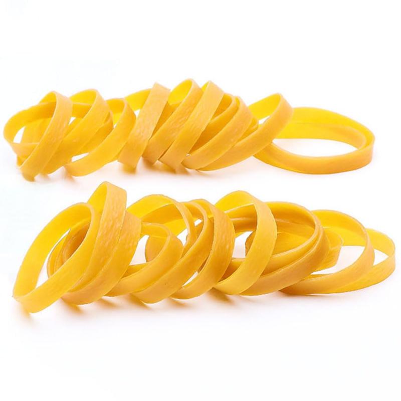 幅広輪ゴム 太い伸縮性バンド 黄色 結束 ラバーバンド 天然ゴム 弾性 梱包紐 リング 家庭 オフィス用 ..