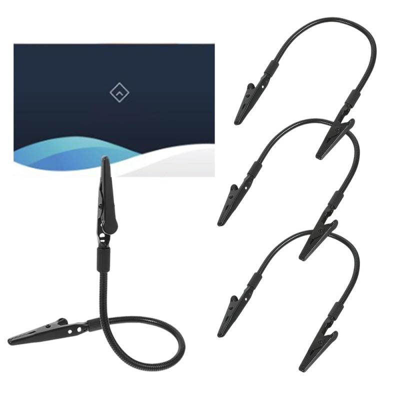 WANDEHO メモクリップ ピクチャークリップ ワニ口クリップ メモスタンド 4本入 （23cm） 黒色キャップを採用 自由に曲げる 写真用 蚊取り線香スタンド 金属 オフィス ディ DIY 工芸用 曲げる は