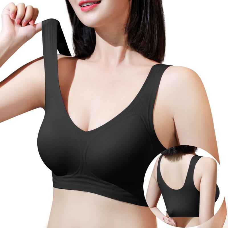 [Tophana] 【最新ゼリージェル設計】ノンワイヤーブラ シームレスブラ 【サポート力バツグン・驚きのラクのびフィット感】 ノンワイヤー ブラジャー スポーツブラ ナイトブラ 寄せブラ バス