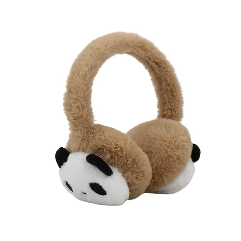 [Pangdabei] キッズ イヤーマフ 防寒 冬 耳カバー ふわふわ 調整可能 携帯便利 可愛いパンダ 男女兼用 アウトドア 通学 通園自転車 雪遊び アウトドア お出かけ 耳保護 伸縮可 無地 寒さ対策 人