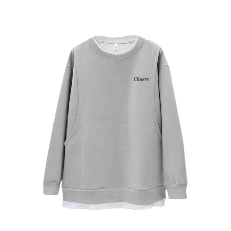 [Shubeiyi] 授乳服 マタニティ服 長袖 ロング丈 授乳口付き コットン 瞬間授乳 産褥期の服 外出服 体型カバー 着やせ効果