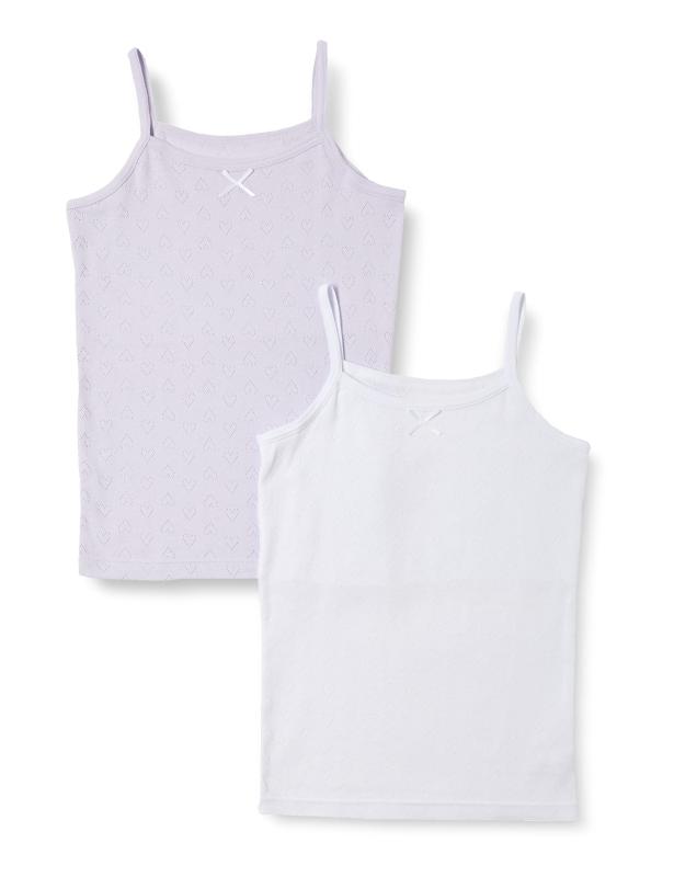 [ガロー] 2枚組 胸二重キャミソール パターンメッシュ/サラサラコットン（綿100） ガールズ