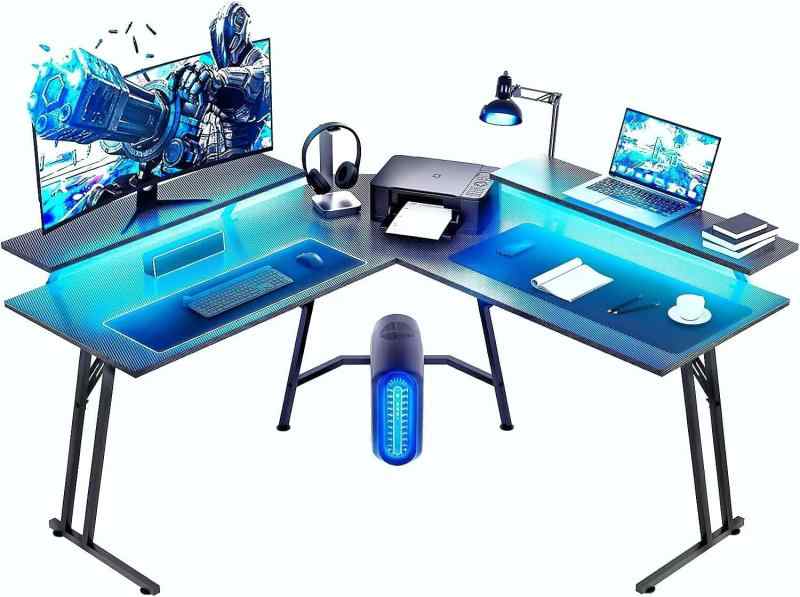 HLFURNITURE ゲーミングデスク L字デス