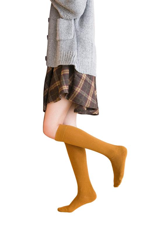 [RAKUKOU] ハイソックス レディース 靴下 綿 ニーソックス ひざ下 ロングソックス 無地 着圧 保温 防寒 美脚 通学 通勤 旅行