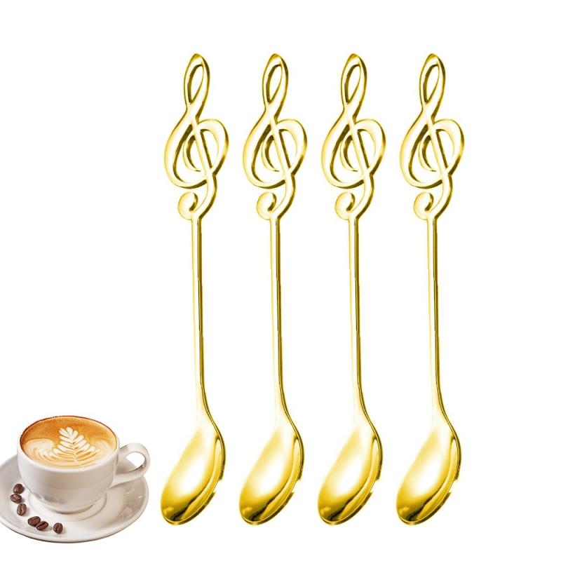 音符スプーン攪拌スプーンコーヒースプーンステンレス鋼 音符の形 いアイスクリームデザートスクープ ..