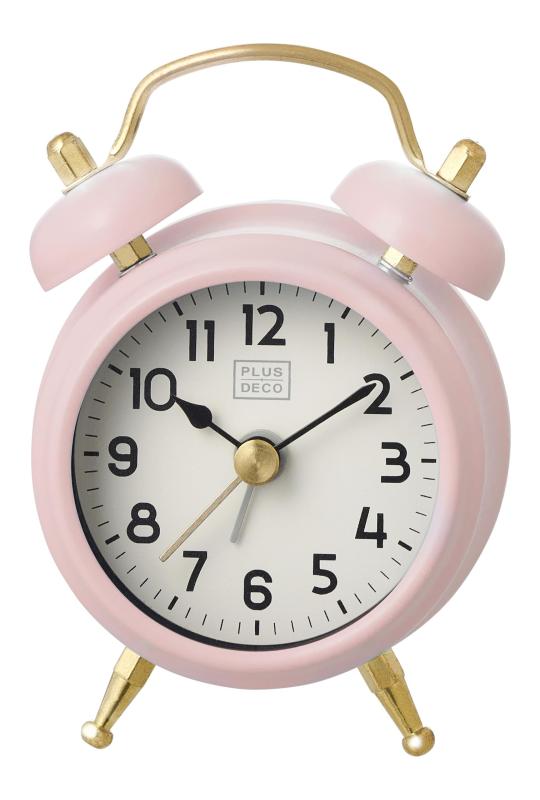 CREPHA(クレファー) 置き時計 アナログ 小型 直径5.5cm 電子音 アラーム 小さい かわいい 卓上 インテリア アンティーク調 クラシック ミニツインベルクロック ピンク IAC-5668-LPK