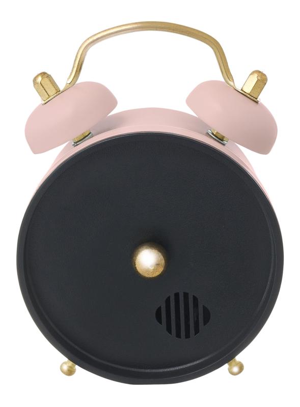 CREPHA(クレファー) 置き時計 アナログ 小型 直径5.5cm 電子音 アラーム 小さい かわいい 卓上 インテリア アンティーク調 クラシック ミニツインベルクロック ピンク IAC-5668-LPK