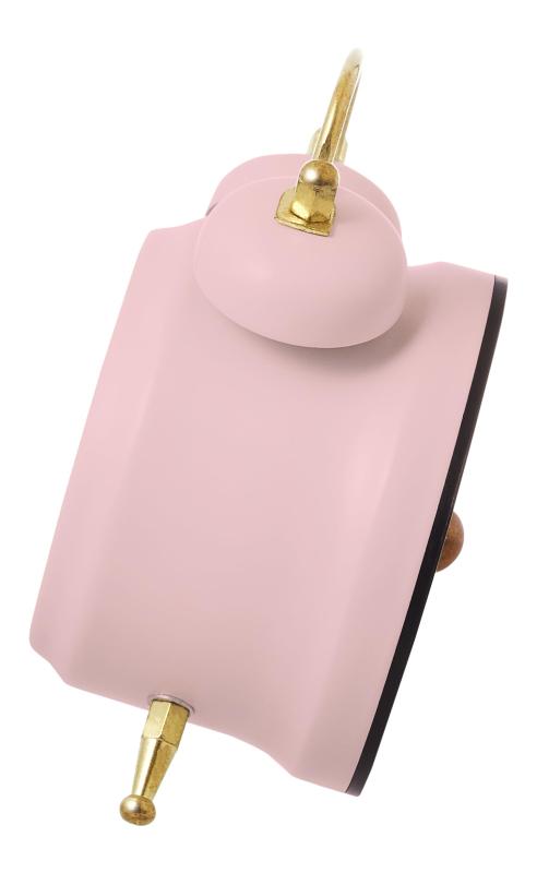 CREPHA(クレファー) 置き時計 アナログ 小型 直径5.5cm 電子音 アラーム 小さい かわいい 卓上 インテリア アンティーク調 クラシック ミニツインベルクロック ピンク IAC-5668-LPK