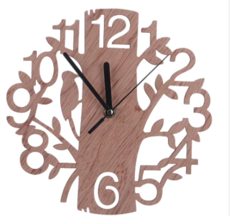 壁掛け 時計 木製 小鳥デザイン 北欧風 アナログ ブラウン 自然 おしゃれ インテリア リビング [並行輸入品]【北欧風デザインで癒しの空間を演出】 天然木を使用した温かみのある壁掛け時計。小鳥のモチーフがアクセントとなり、お部屋に優しい...