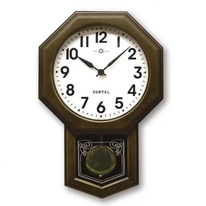 さんてる 日本製モダンアンティーク振り子時計（アラビア文字8角型) QL722A-DBK