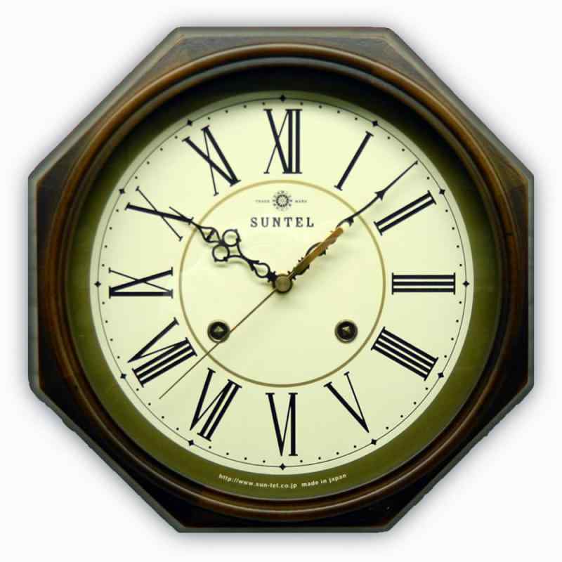 さんてる 日本製 EUスタイルクラシカル 電波掛け時計 (ローマ文字)アンティークブラウン DQL675-R