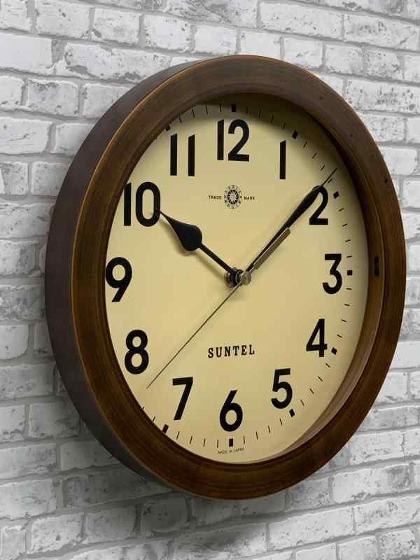 さんてる 日本製 天然木アンティーク電波掛け時計（アラビア文字）アンティークブラウン DQL735A-AN