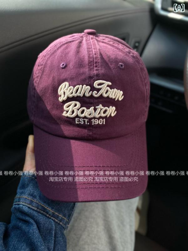Cap - メンズ レディース ユニセックス 棒球帽 ソフトトップ 鴨嘴帽 ユニセックス かわいい 顔小さく見せる 幅広つば 綿素材 透気性 防風 遮陽 通勤用 普段使い 春夏 ユニセックス カジュアル 調整可能 さや紫 コーヒー グレー ピンク ブラック ベージュ