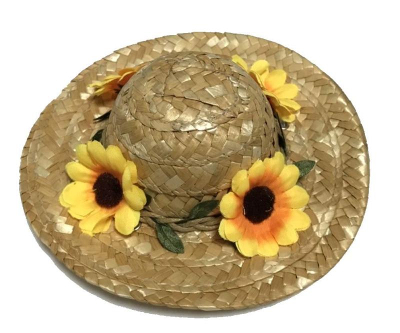 【Monshop】犬用 猫用 麦わら帽子 かわいい ペット用帽子