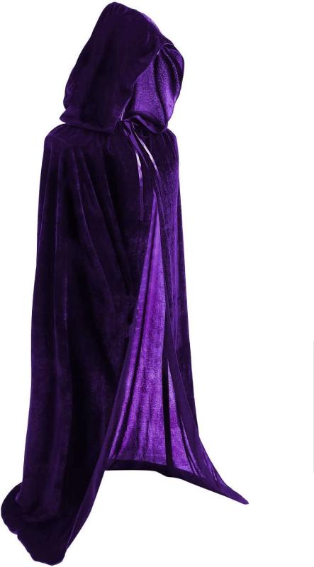 (nakira) ベルベット調 色が選べる マント フード付 魔女 死神 コスプレ ハロウィン 仮装 クリスマス 文化祭 学園祭 変装