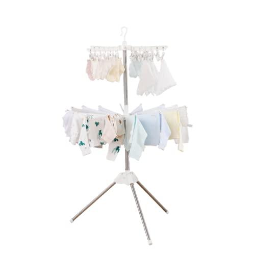 ピンチ付き 室内 パラソル 物干し スタンド 高さ調節可能 折りたたみ収納