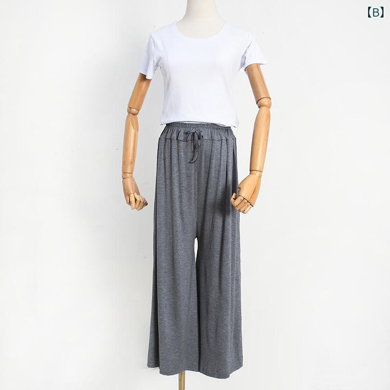 レディース モダール 素材 ワイドレッグパンツ...の紹介画像3