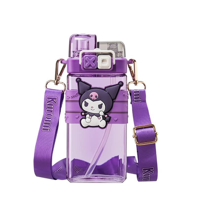 クロミ シナモロール ポチャッコ ポムポムプリン マイメロディ 水筒 ストロー付き 水筒 クリアボトル クリアボトル 漏れない 透明 子供用 キッズボトル マグボトル ワンタッチボトル トラ