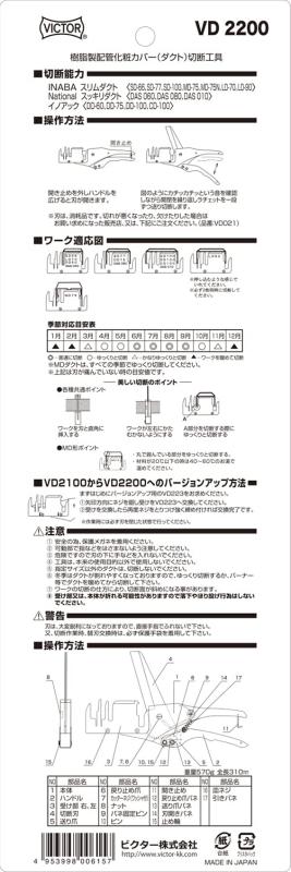 ビクター エアコンダクトカッター VD2200