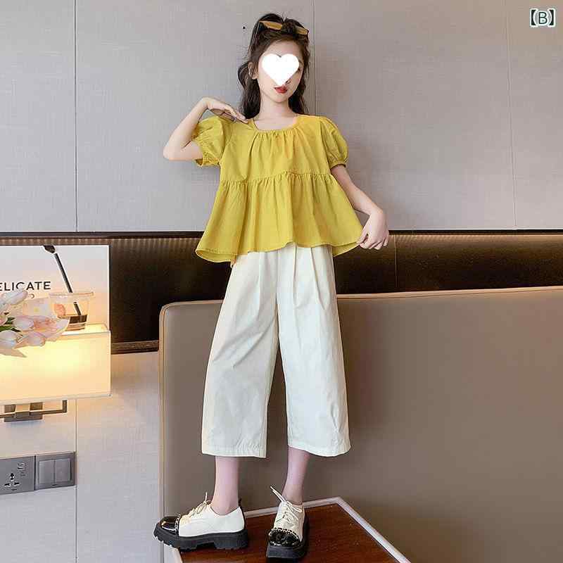 女児 夏服 トップス 七分丈パンツ セット か...の紹介画像3