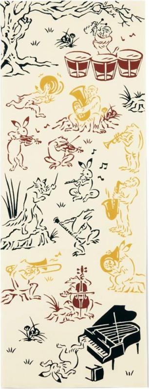 宮本 kenema 注染手ぬぐい 鳥獣戯画 サイズ：約33×90cm 日本製