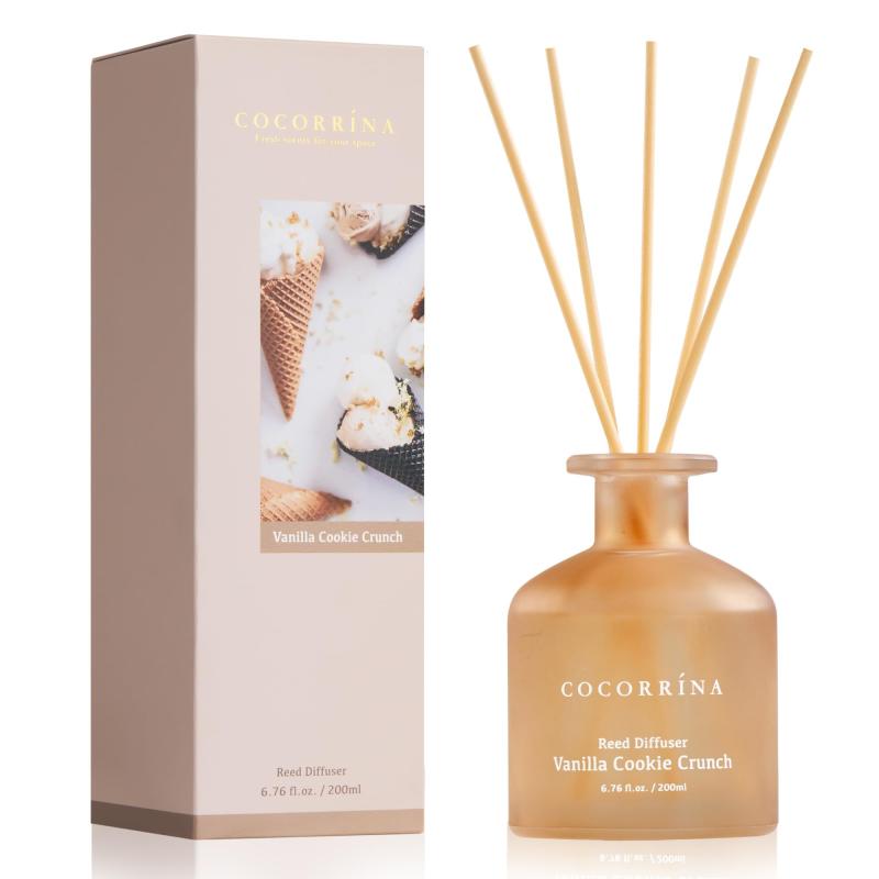 COCORRÍNA リードディフューザーバニラクッキークランチ 200ml 約3ヶ月分 ルームフレグランス 芳香剤 ..
