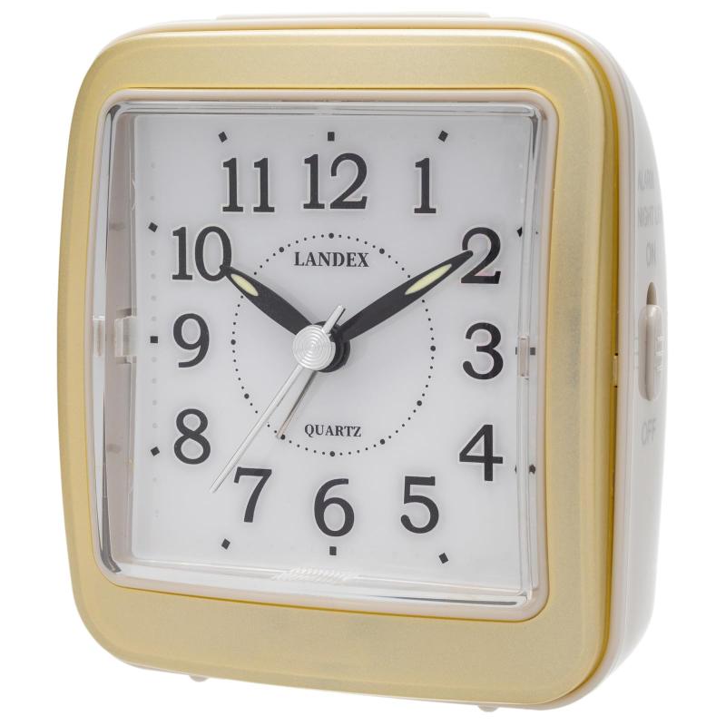 ランデックス(Landex) 目覚まし時計 置き時計 アナログ 秒針の音がしない 静音 連続秒針 電子音 アラー..