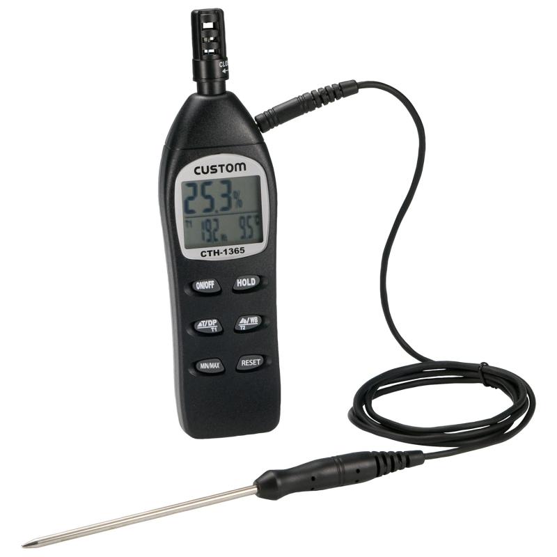 カスタム (CUSTOM) デジタル温湿度計 気温(乾球・湿球・露点)/温度(外部センサー)/湿度 CTH-1365