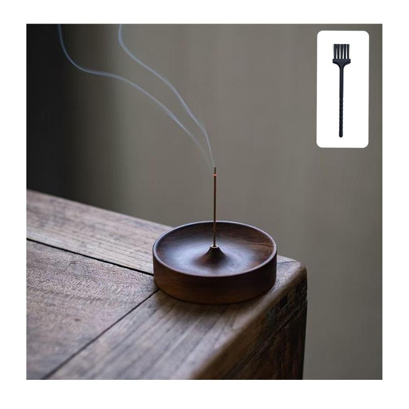 お香立て 線香立て 小さい 香炉 おしゃれ ミニ仏壇用皿 木製 線香皿 シンプル お香置き 灰がこぼれない..