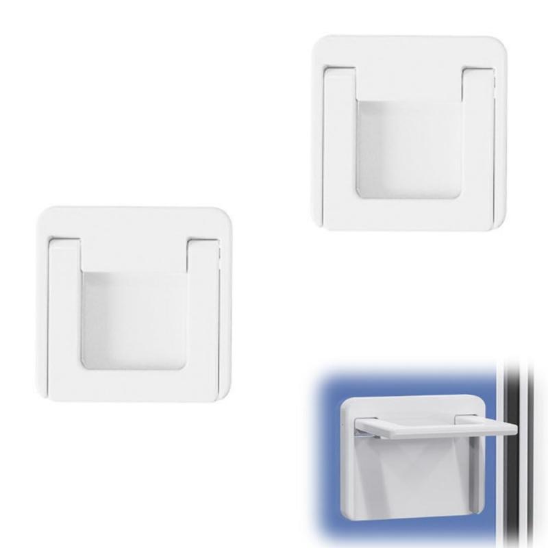 窓ロック （白色 - 2件套） ドアストッパー 引き戸ストッパー 安全ロック 引出し取手 跡の残らなく剥がせ 取り付け簡単 防犯対策 子供 赤ちゃん ペット 落下防止 多機能 引き出し取っ手 便