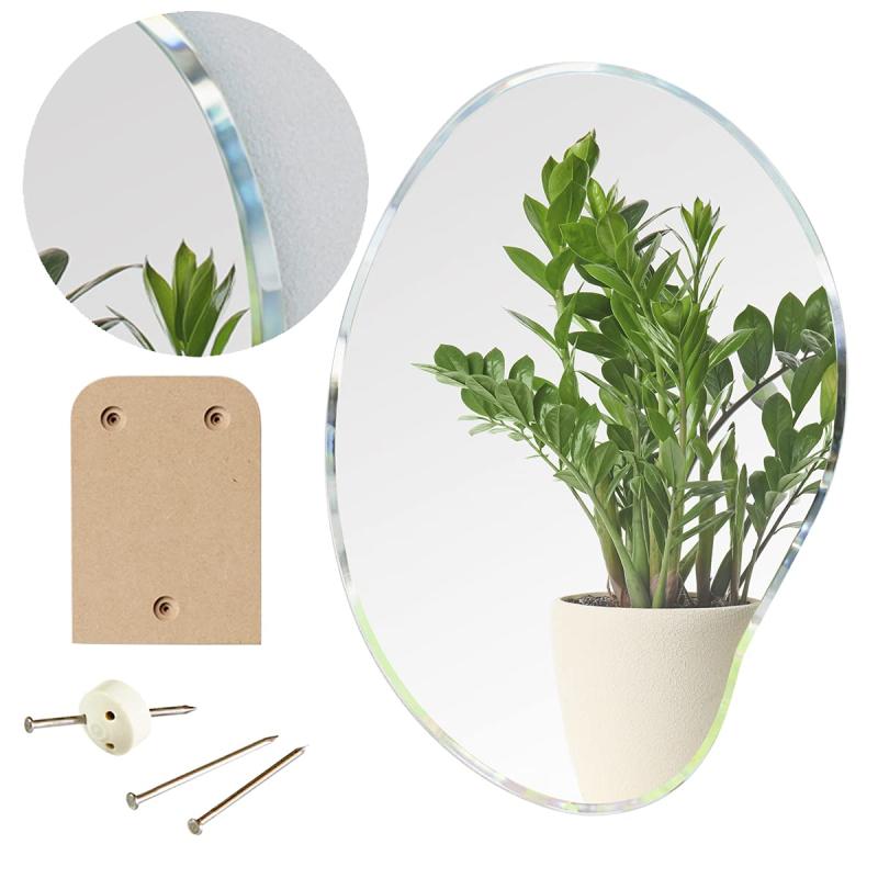 村松鏡店 日本製 鏡 壁掛け 韓流デザイン 47×68cm 工具付 [ 賃貸 対応 貼る デザインミラー ]クリスタ..