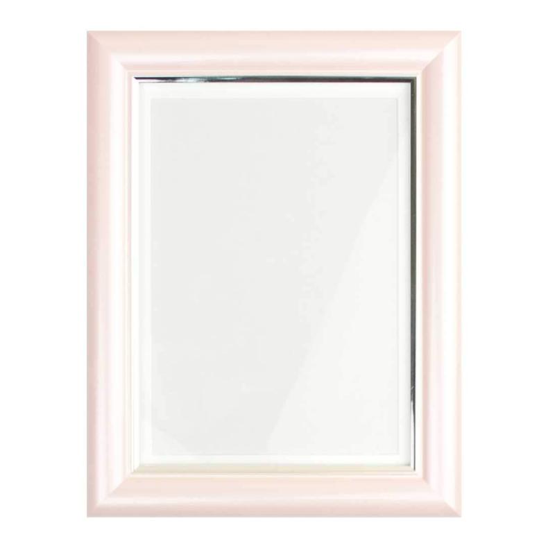 遺影 ピンク もも色 額縁 肖像額 葬儀用キャビネ判写真 透明ガラス ネクタイスタンド立て 2L版写真