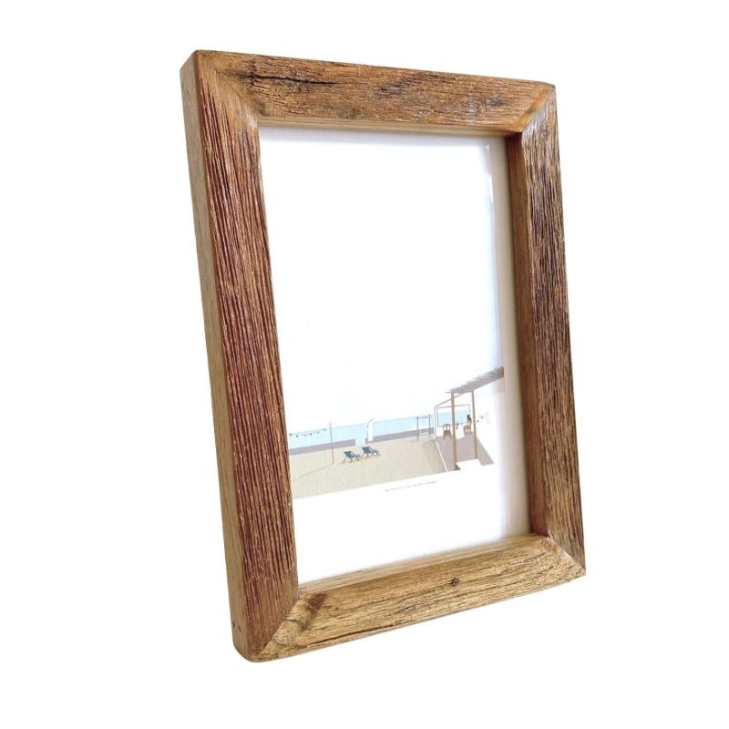 H PO N フォトフレーム 巾12×高16cm 古木 ナチュラル ポストカード 葉書サイズ 木製 額縁 写真立て 壁..